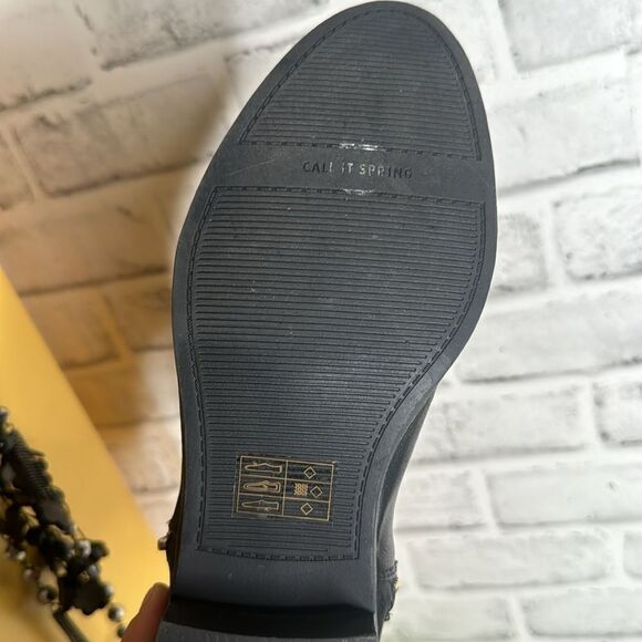 Call It Spring Black Ankle Boots Shoes Vegan Leather Zip Up Size 8 - Picture 8 of 8